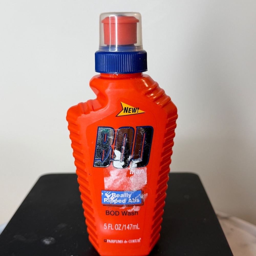 BOD Man Really Ripped Abs Body Wash 5 fl oz Parfums de Coeur Orange Bottle Mens